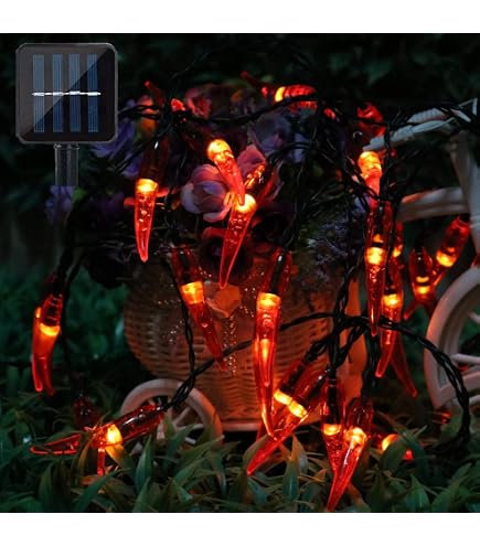 Amants01 Solar Chili String Lights,Red Chili Pepper String Lights